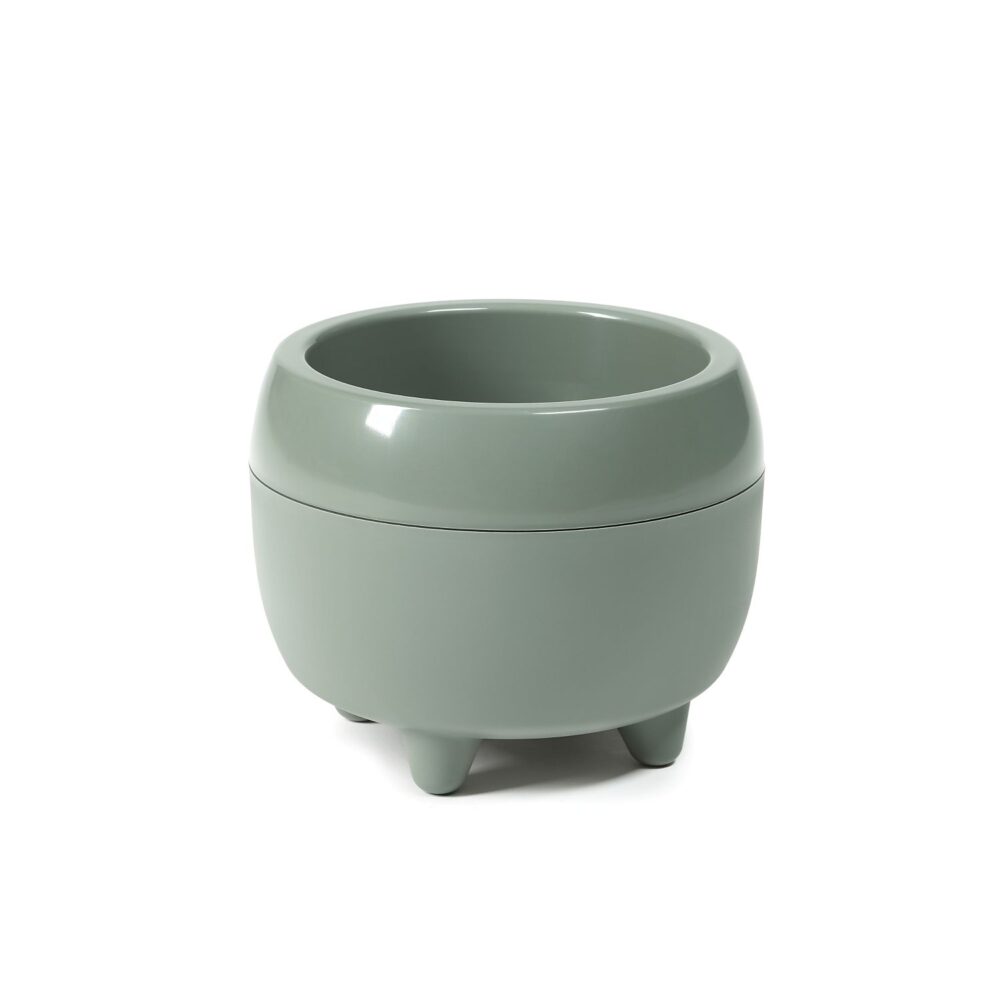 Doniczka MONA 23 cm recycled okrągła szarozielona - zdjęcie nr 3