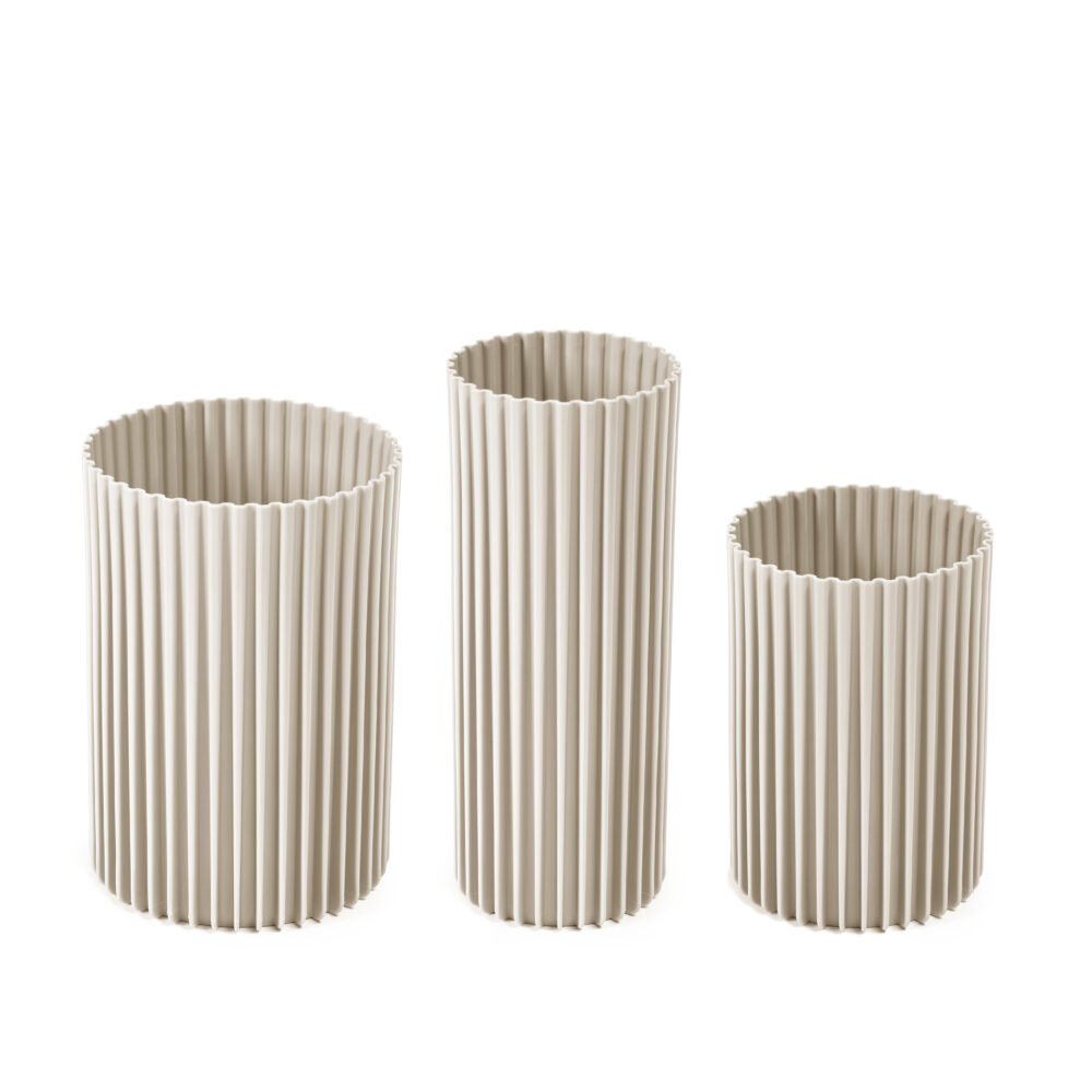 Wazony NEMO 3 szt. zestaw beżowy