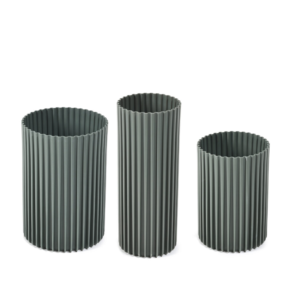 Wazony NEMO 3 szt. zestaw szarozielony